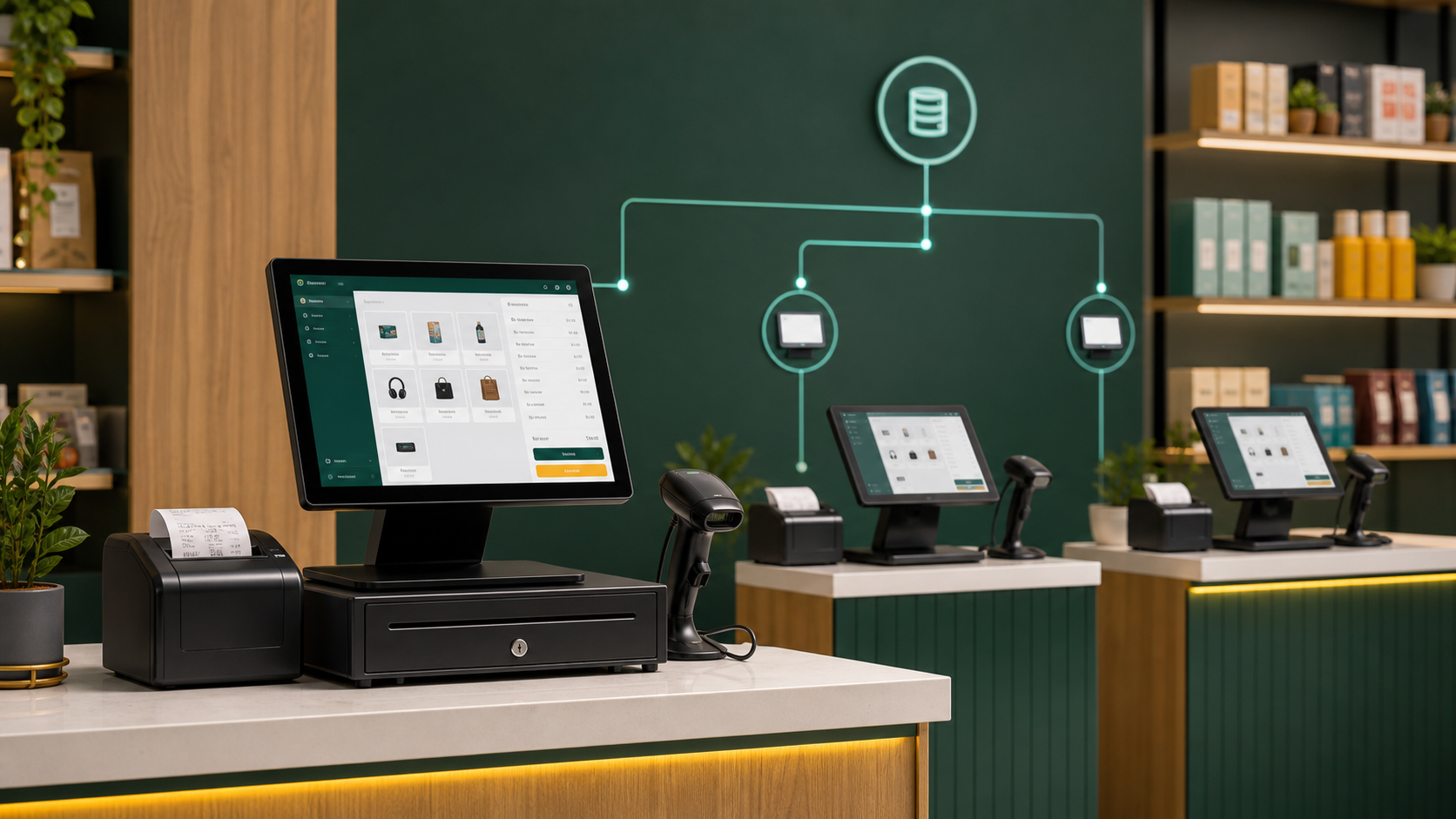 Multi-counter POS setup