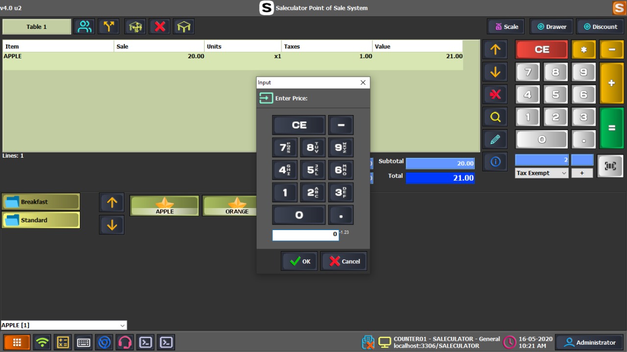 Saleculator for supermarkets and groceries receipt and report proof