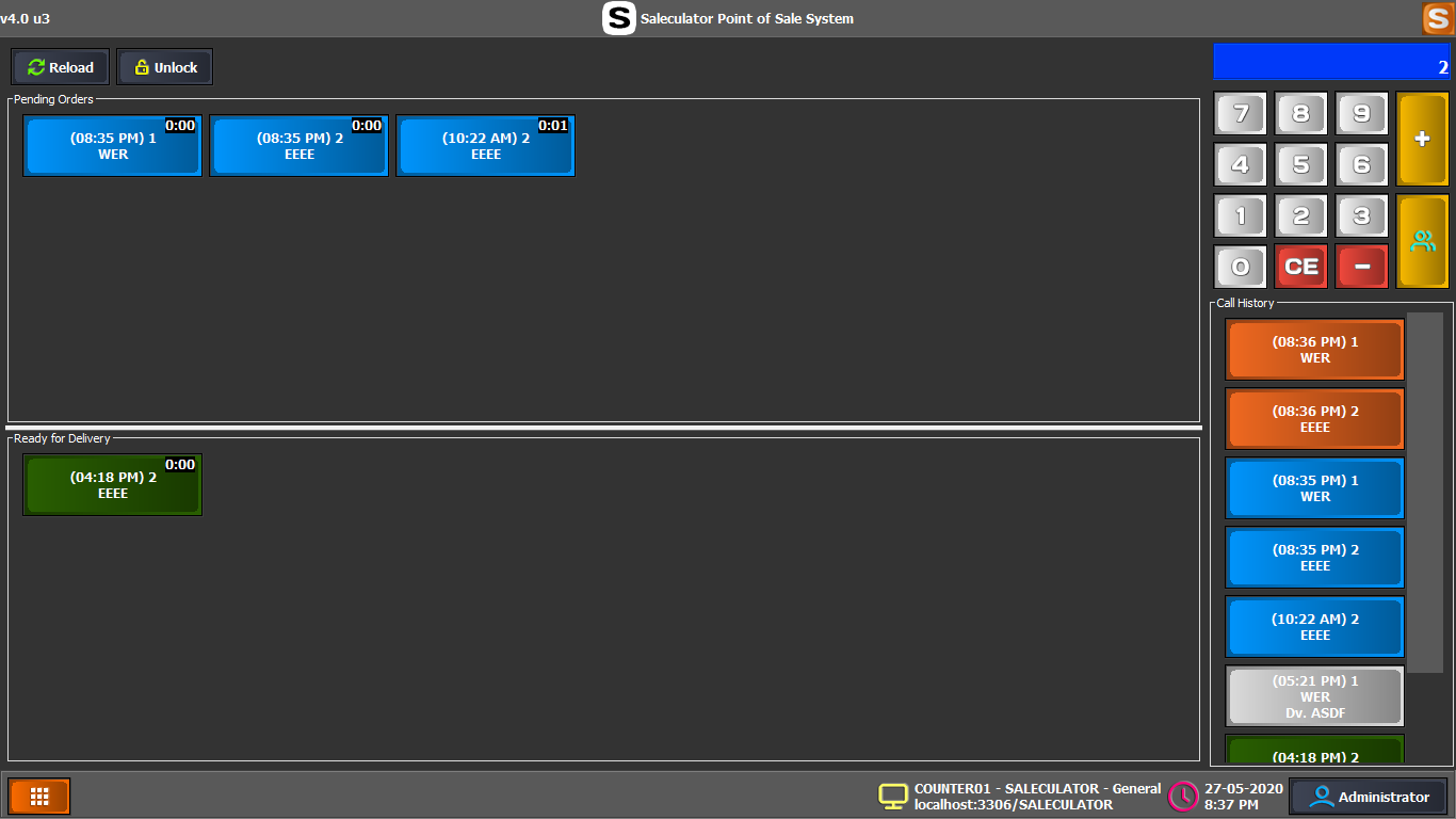 Saleculator delivery billing screen